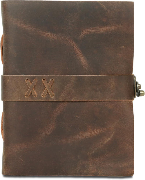 Vintage Leather Journal Handmade Buffalo Deckle Edge Paper – Leather Bound Journal for Women Men Vintage C-Lock Closure Ideal for Writing & Travel for Artists