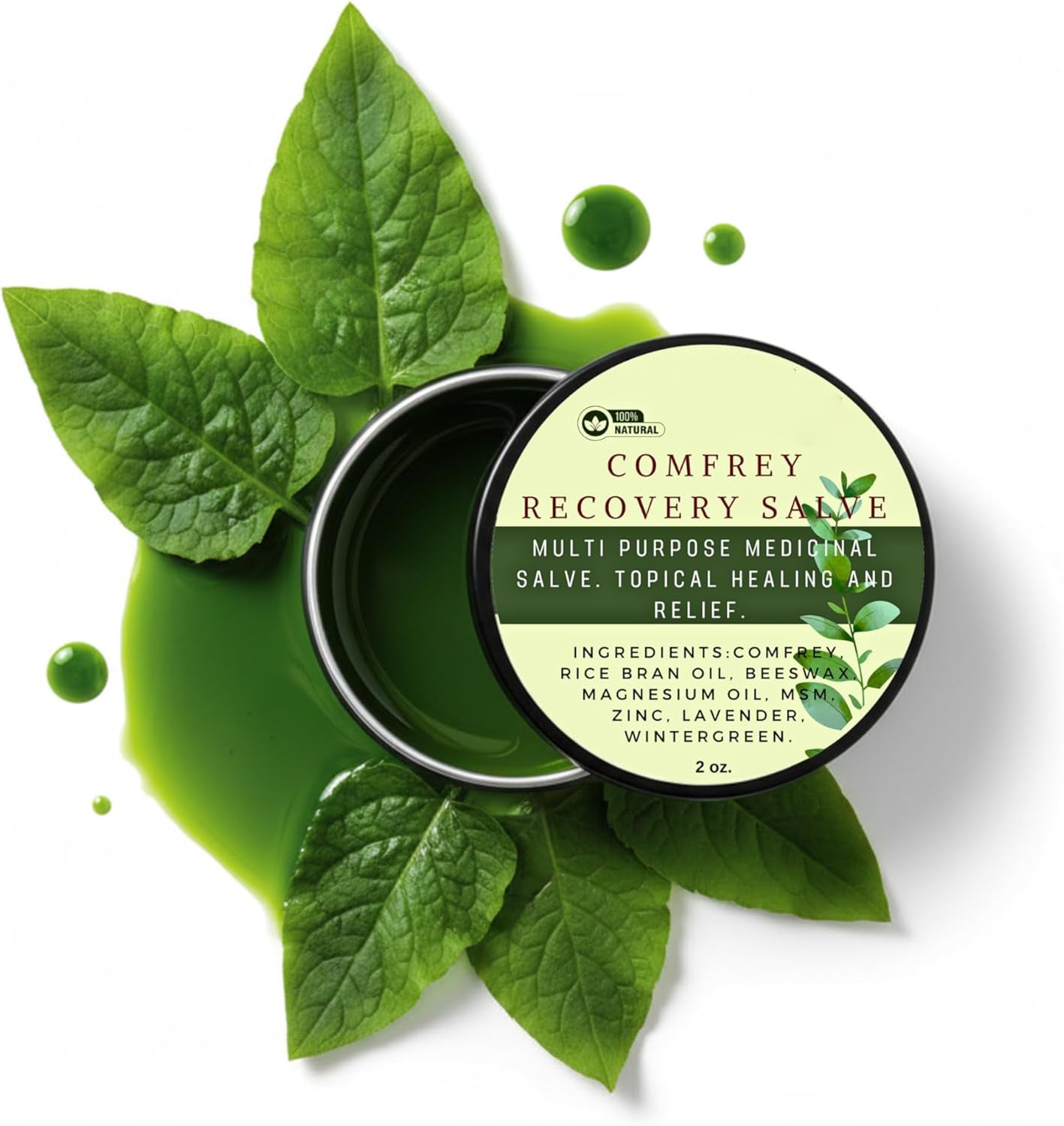 Organics Natural Comfrey Salve 2oz – Soothing Herbal Balm for Active Lifestyles, Skin Moisture & Everyday Comfort