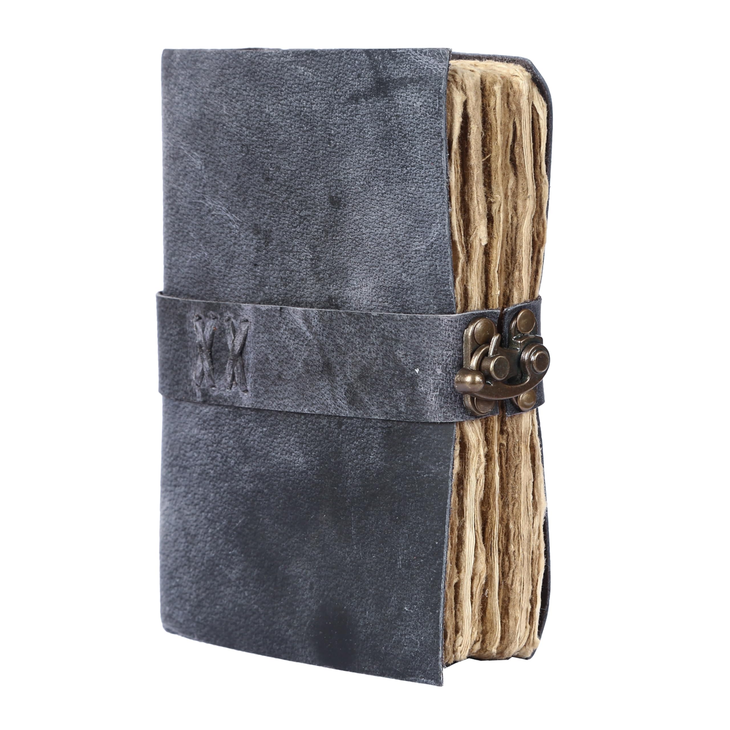 Vintage Leather Journal Handmade Buffalo Deckle Edge Paper – Leather Bound Journal for Women Men Vintage C-Lock Closure Ideal for Writing & Travel for Artists
